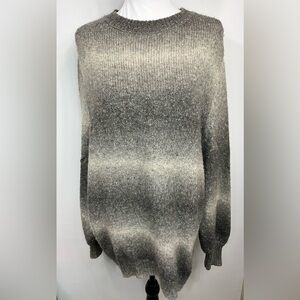 Who What Wear Oversized Knit Crew Neck Cocoon Sleeve Ombré Sweater Grays Size XS